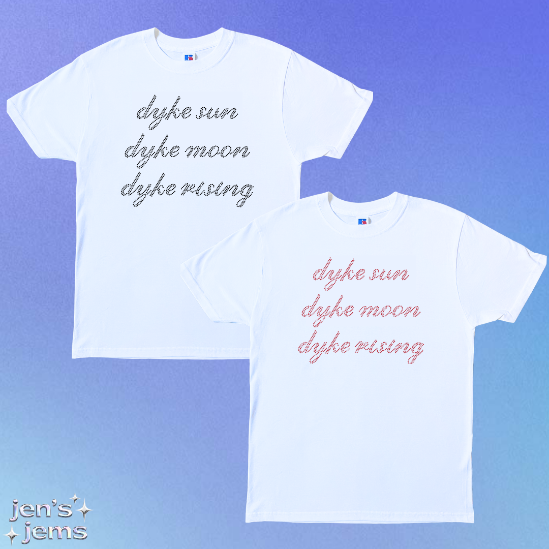 Dyke sun moon rising Oversized Script T-Shirt