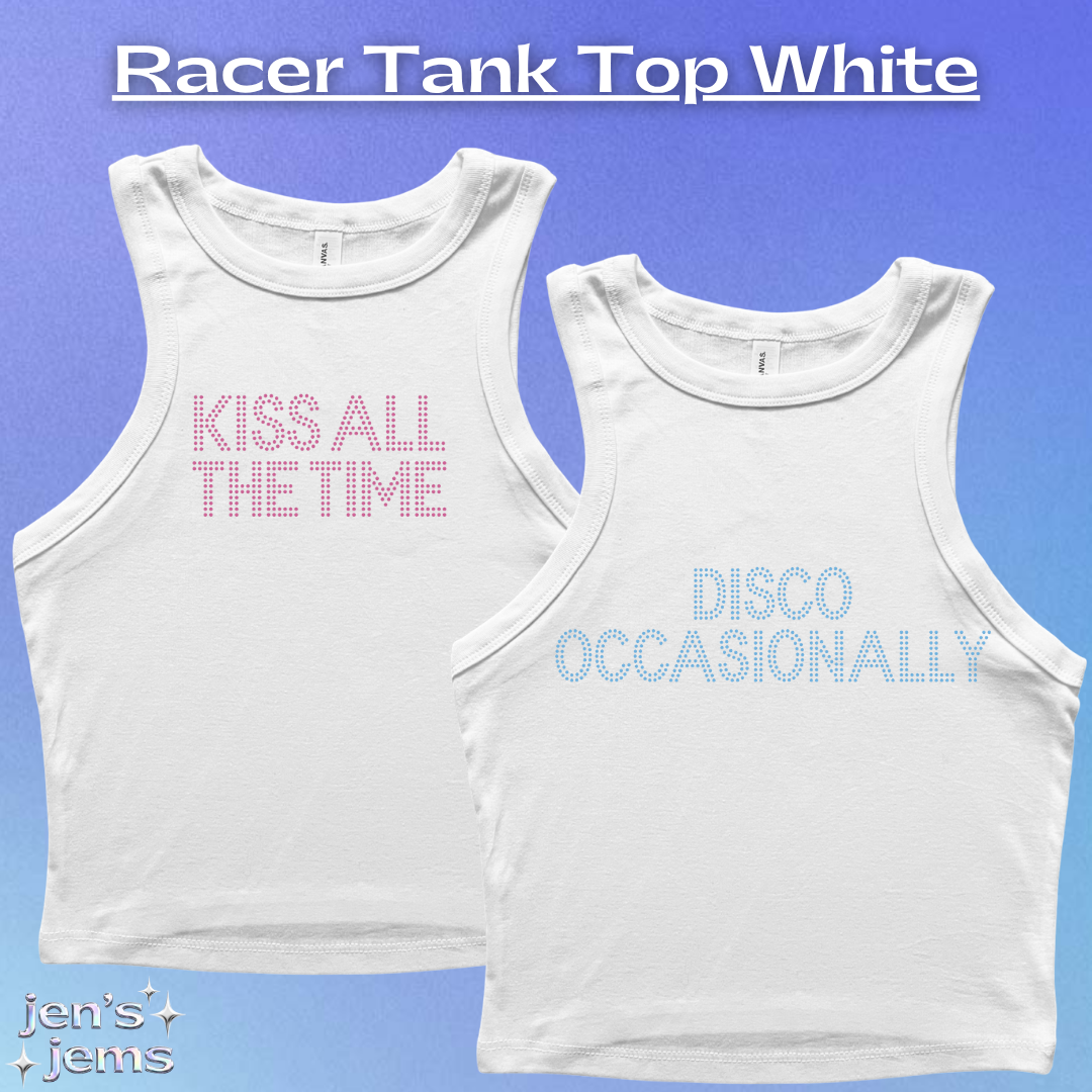 Harry Styles Rhinestone Cropped Vest "Kiss All The Time. Disco Occasionally"