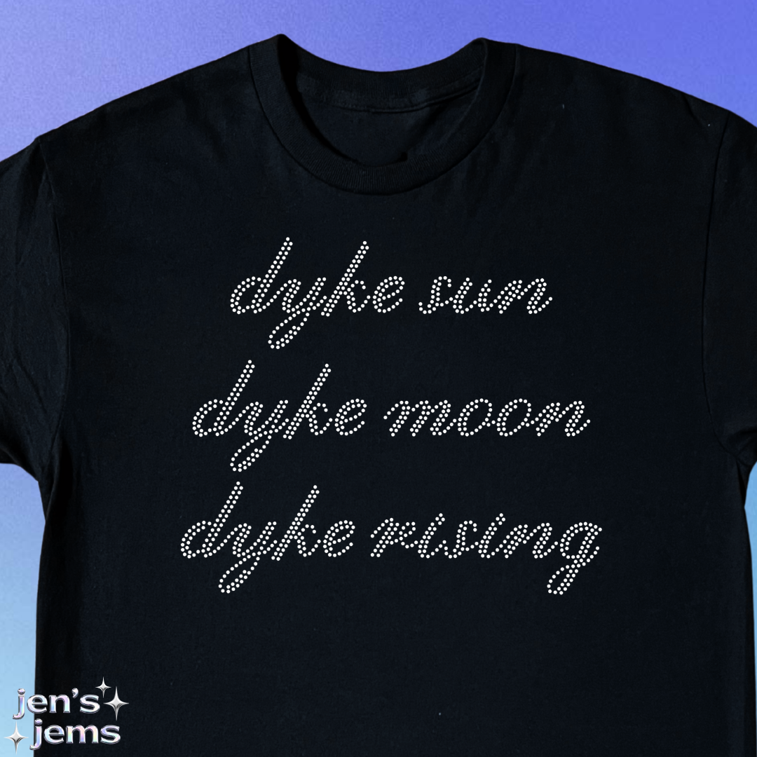 Dyke sun moon rising Oversized Script T-Shirt