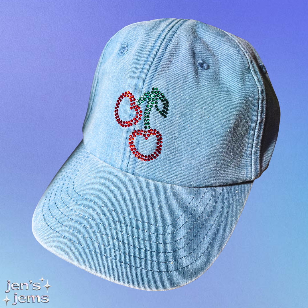 Cherry Rhinestone Cap