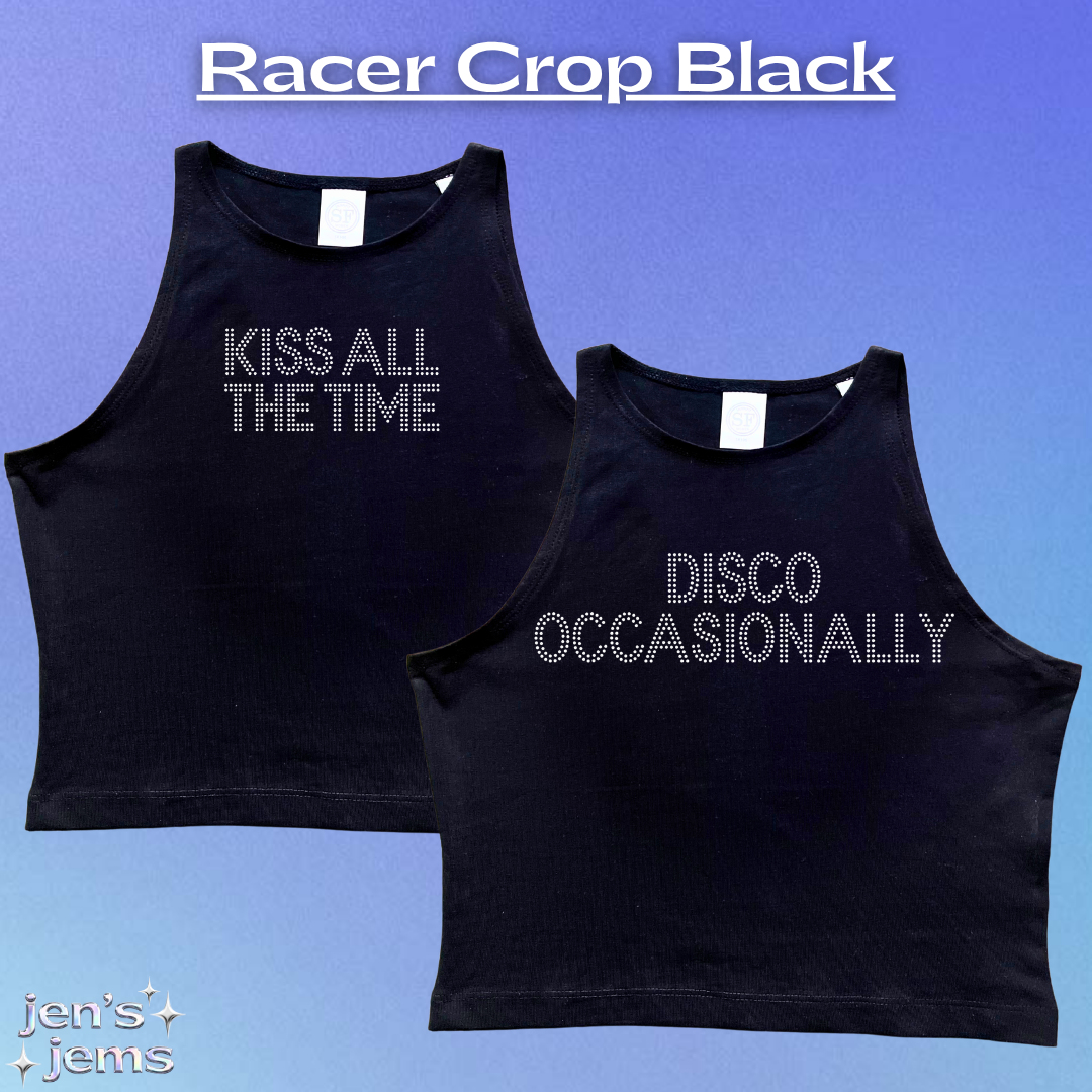 Harry Styles Rhinestone Cropped Vest "Kiss All The Time. Disco Occasionally"