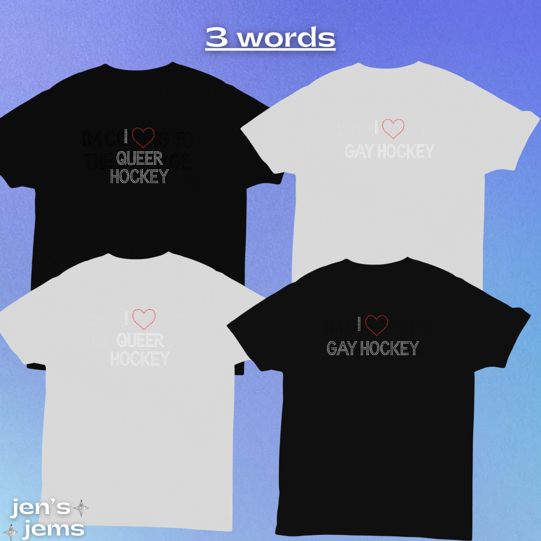 Custom I Love Gay Hockey T-Shirt