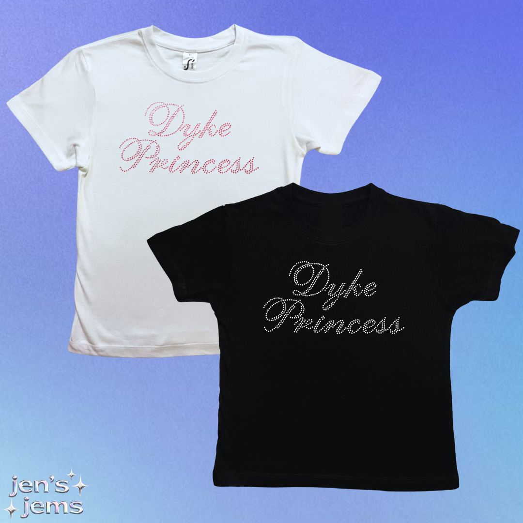 Dyke Princess Script Baby Tee