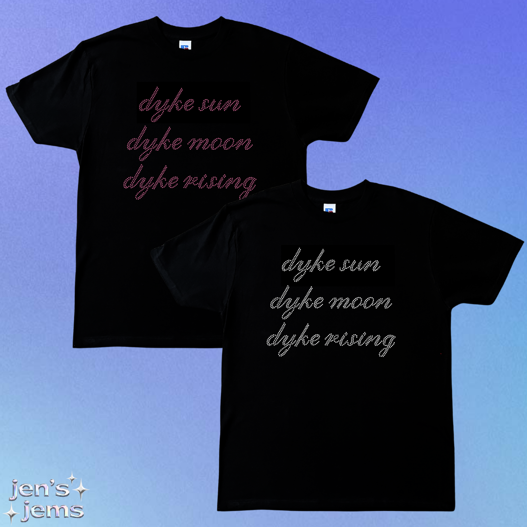 Dyke sun moon rising Oversized Script T-Shirt