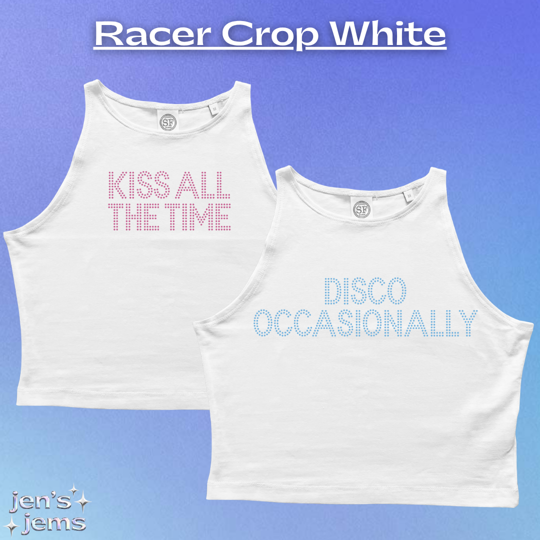 Harry Styles Rhinestone Cropped Vest "Kiss All The Time. Disco Occasionally"