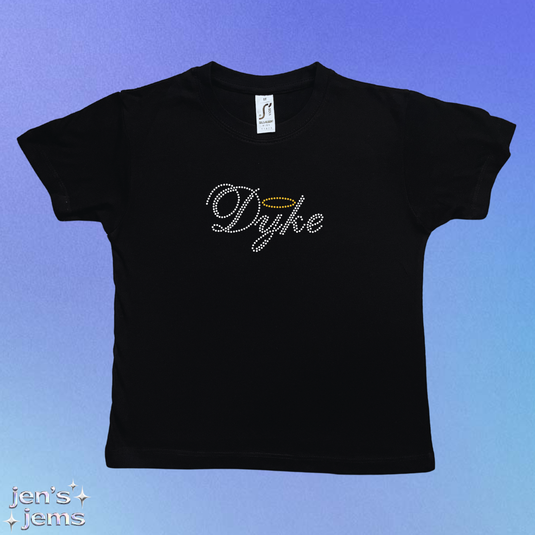 Angel Dyke Script Baby Tee