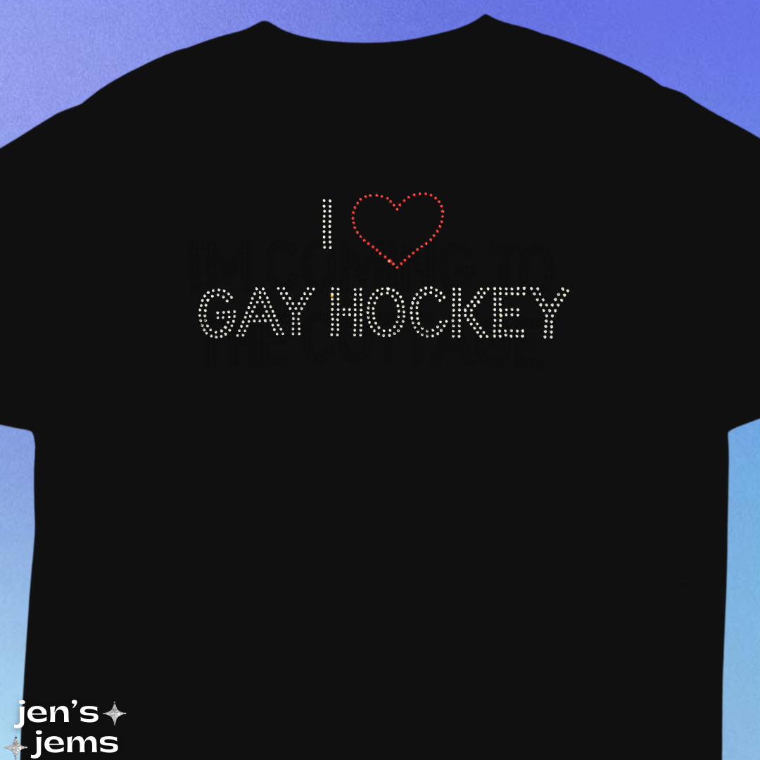 Custom I Love Gay Hockey T-Shirt