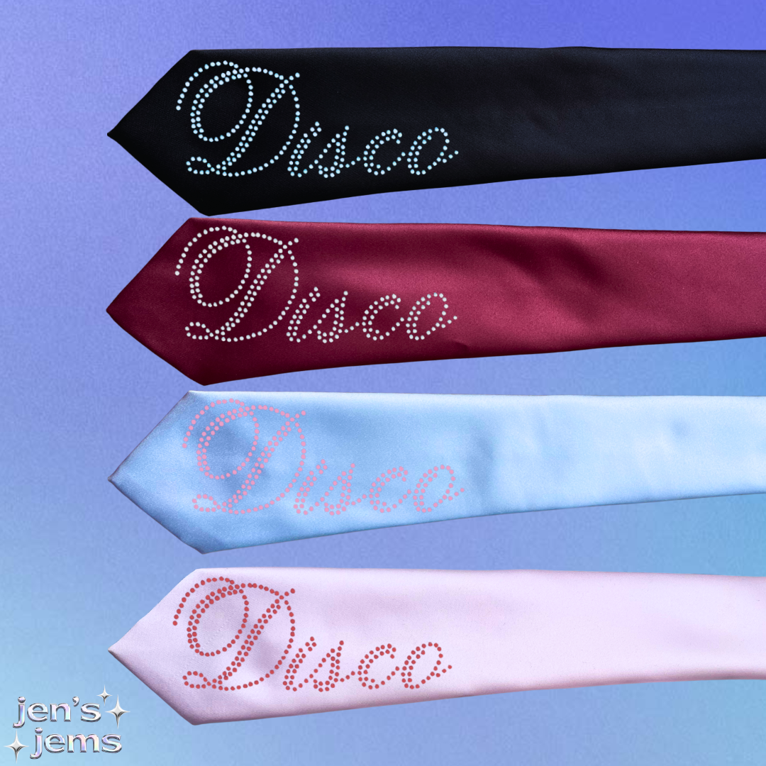 Harry Styles Script "Kiss" "Disco" Tie