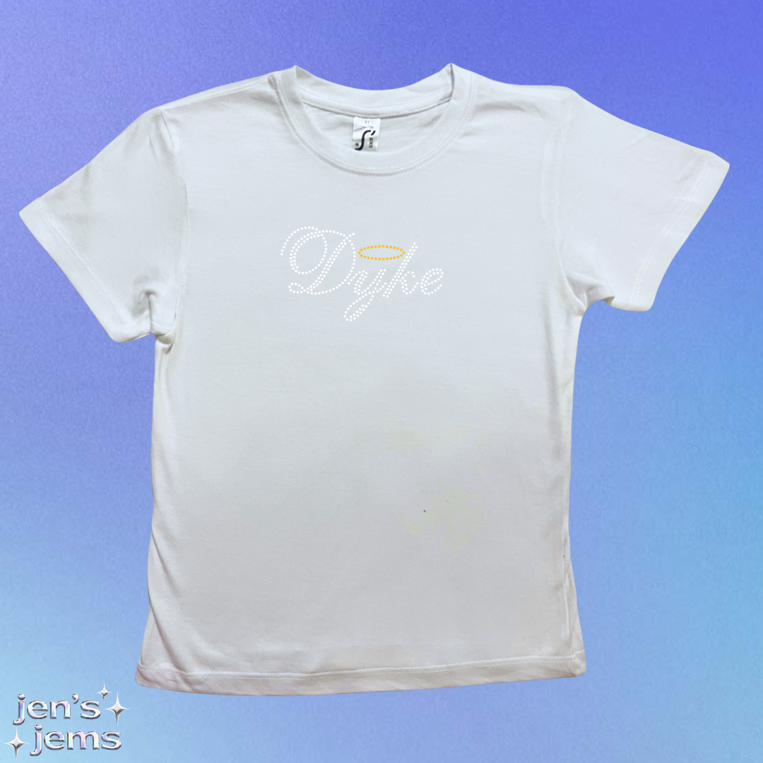 Angel Dyke Script Baby Tee
