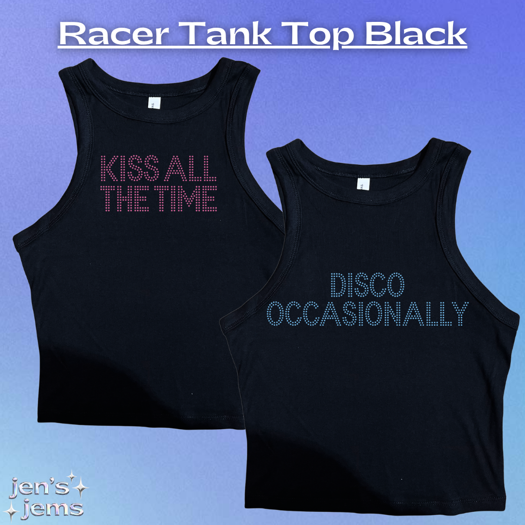Harry Styles Rhinestone Cropped Vest "Kiss All The Time. Disco Occasionally"