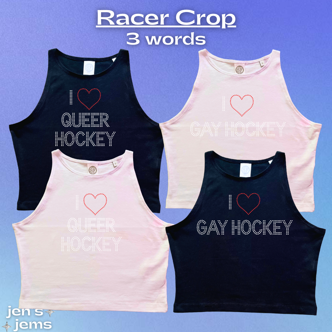Custom I Love Gay Hockey Script Vest