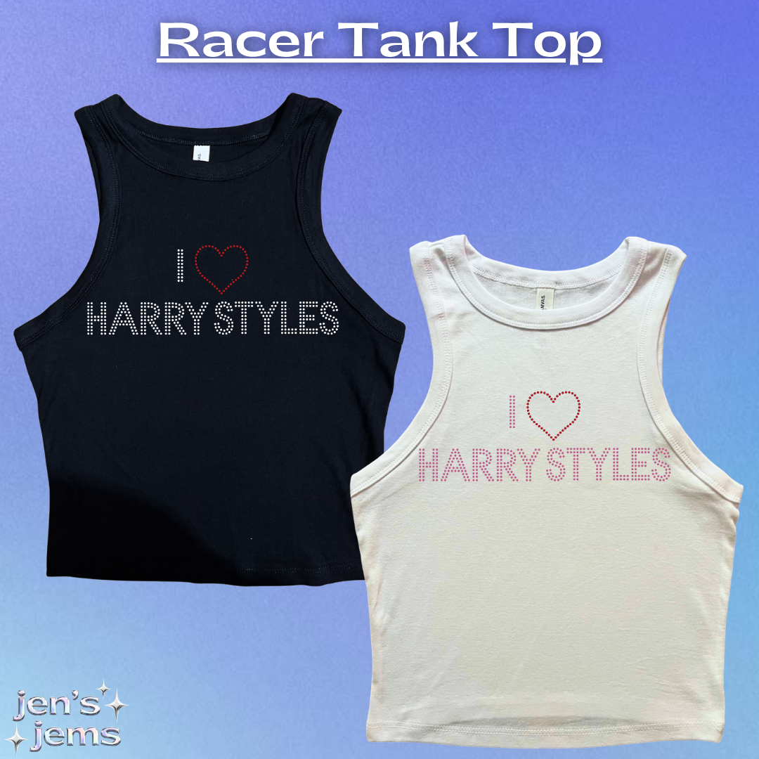 I Love Harry Styles Rhinestone Cropped Vest