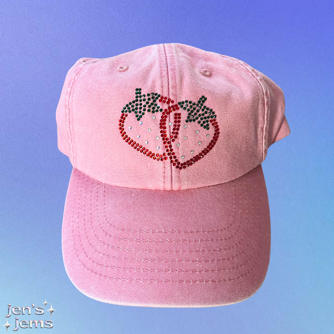 Strawberry Rhinestone Cap
