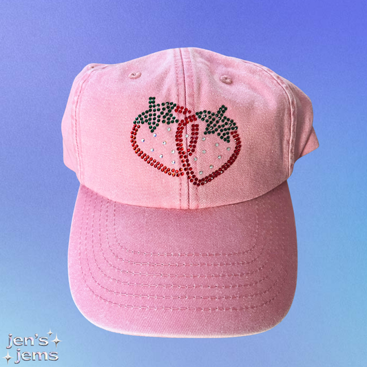 Strawberry Rhinestone Cap