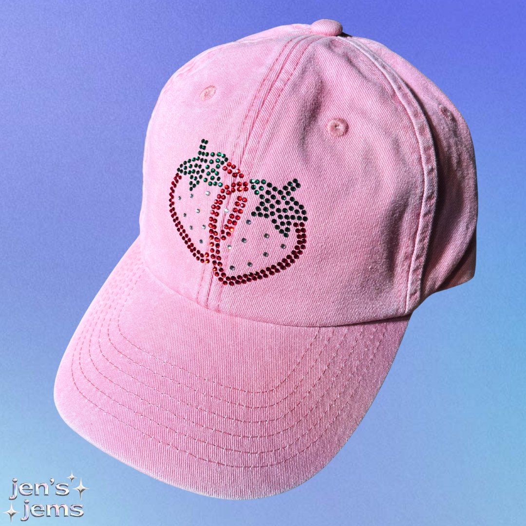 Strawberry Rhinestone Cap