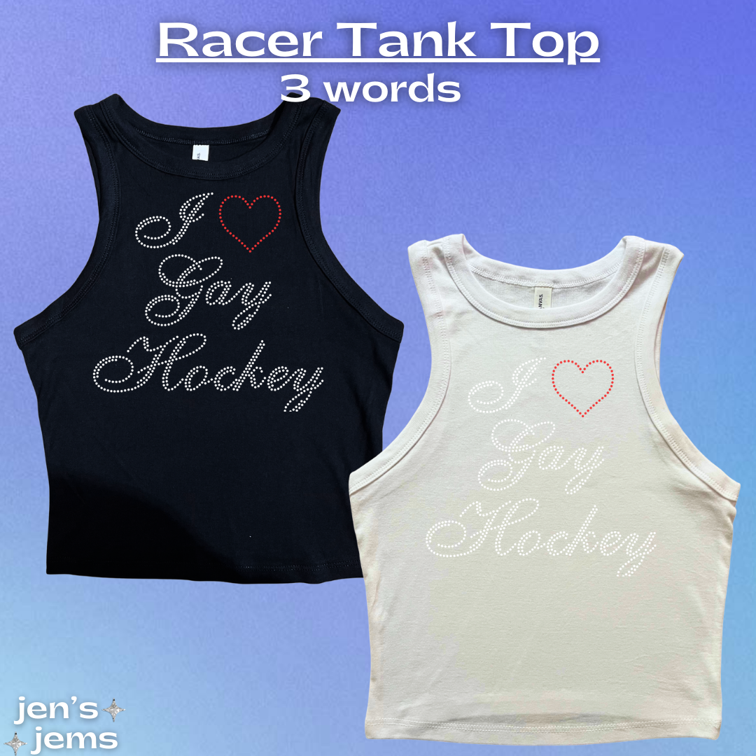 Custom I Love Gay Hockey Script Vest