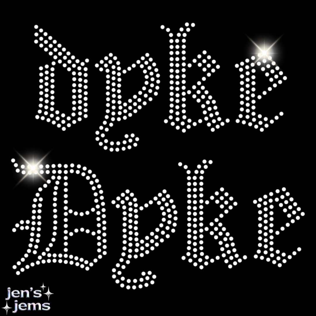 Gothic Dyke Rhinestone Iron On Hot Fix DIY Patch